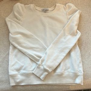 Rebecca Minkoff Janine Puff Sleeve Sweatshirt M Ecru